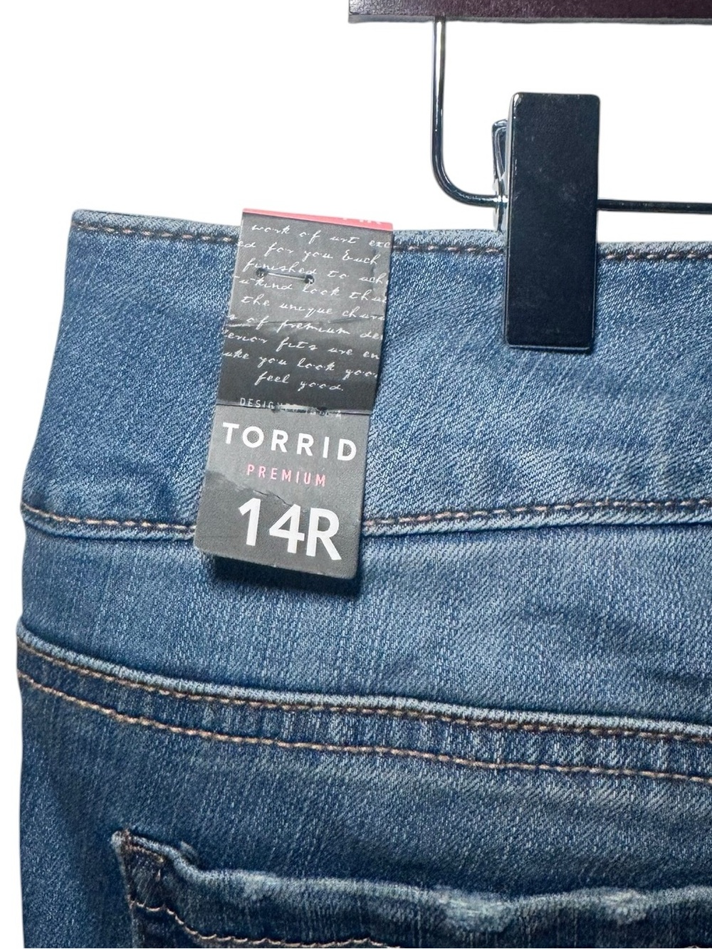 NWT TORRID SIZE 14R WOMENS PREMIUM JEGGING LIGHT WASH DISTRESSED SKINNY JEANS - Picture 5 of 14